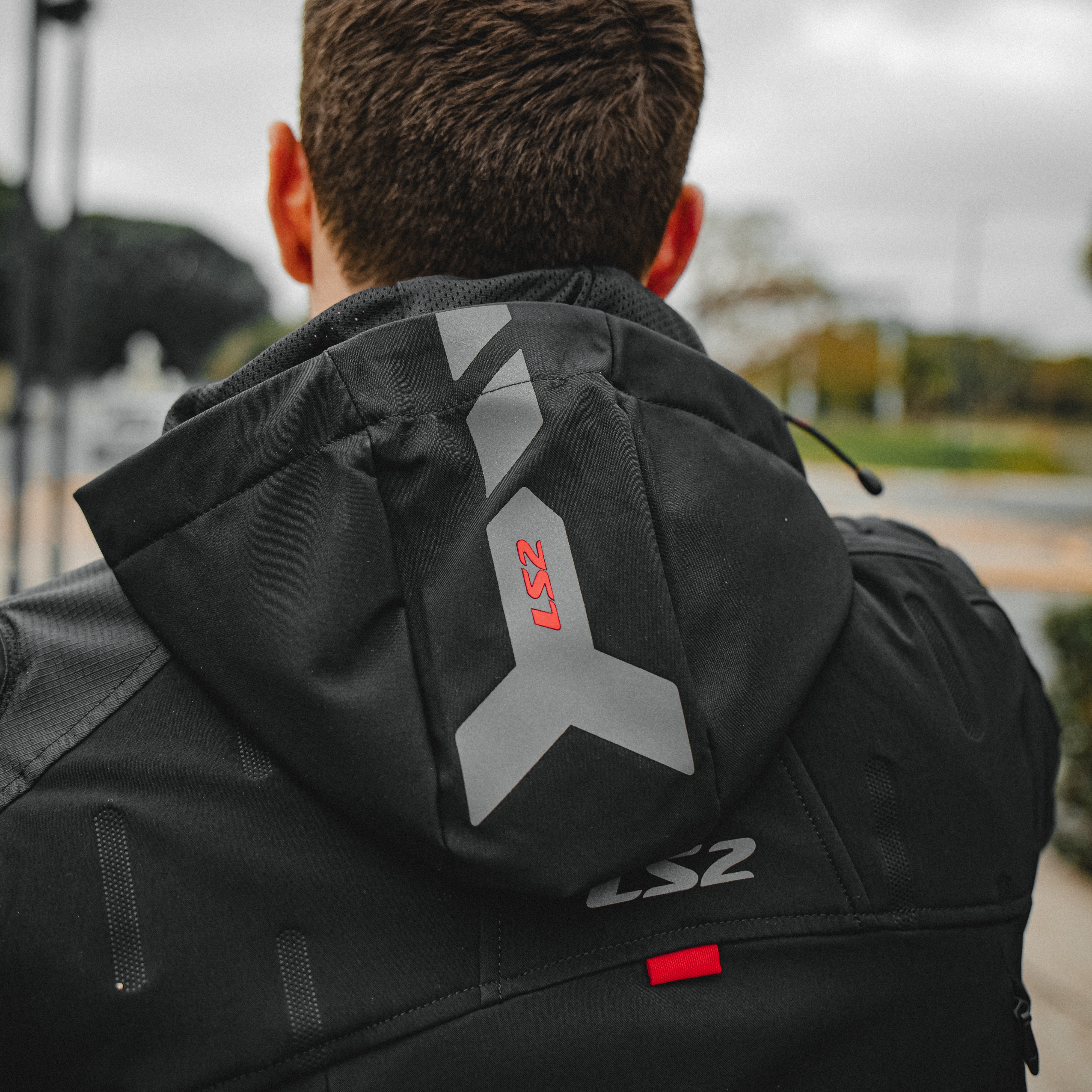 Campera Ls2 Zirconium Hombre Negro / Rojo